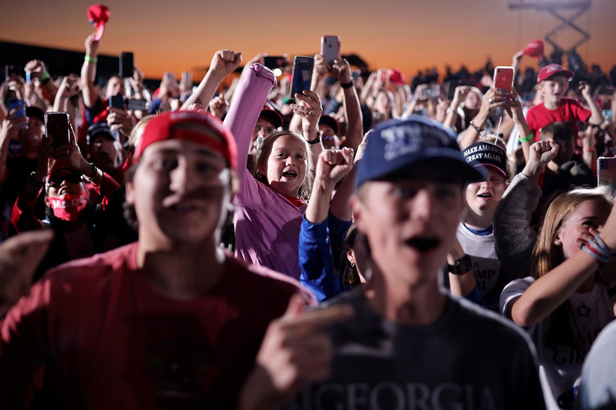 Trump supporters attend an election campaign rally in Georgia. Reuters