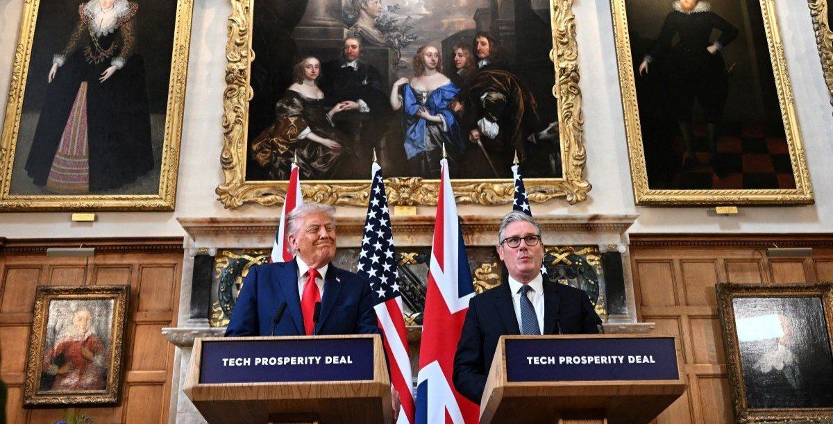​U.S. President Donald Trump and UK Prime Minister Keir Starmer hold a press conference at Chequers at the conclusion of a state visit on September 18, 2025 in Aylesbury, England. 