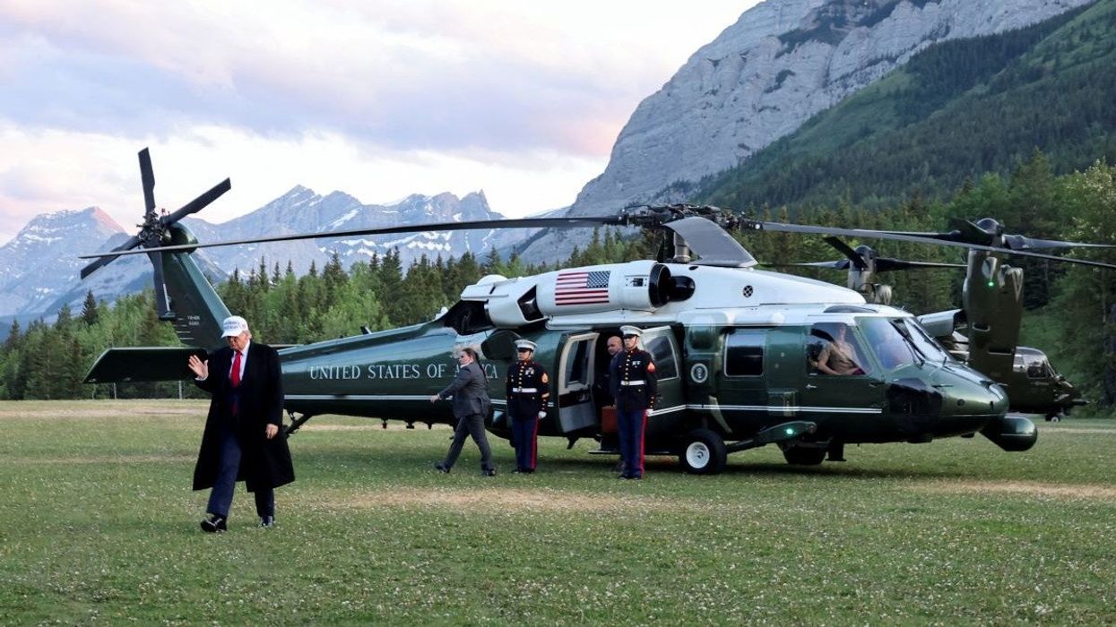 U.S. President Donald Trump arrives to attend the G7 Leaders' Summit at Kananaskis, Alberta, Canada.