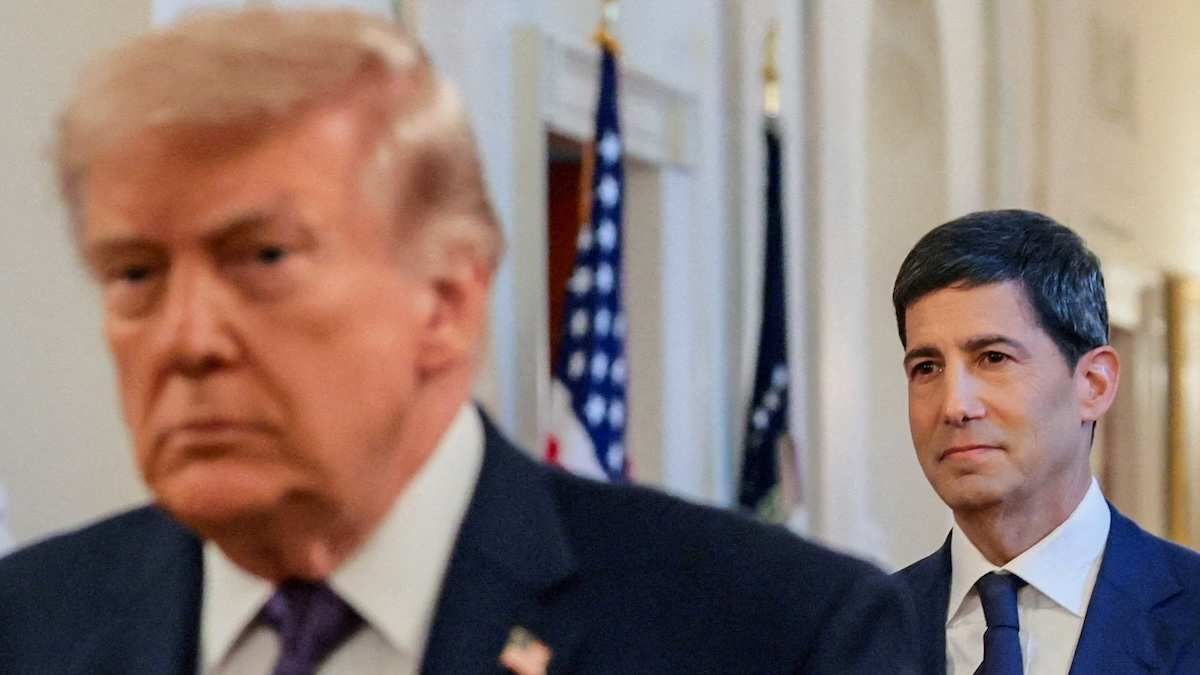 U.S. President Donald Trump arrives with incoming Federal Reserve Chair Kevin Warsh for Warsh's swearing-in ceremony at the White House in Washington, D.C., U.S., May 22, 2026.