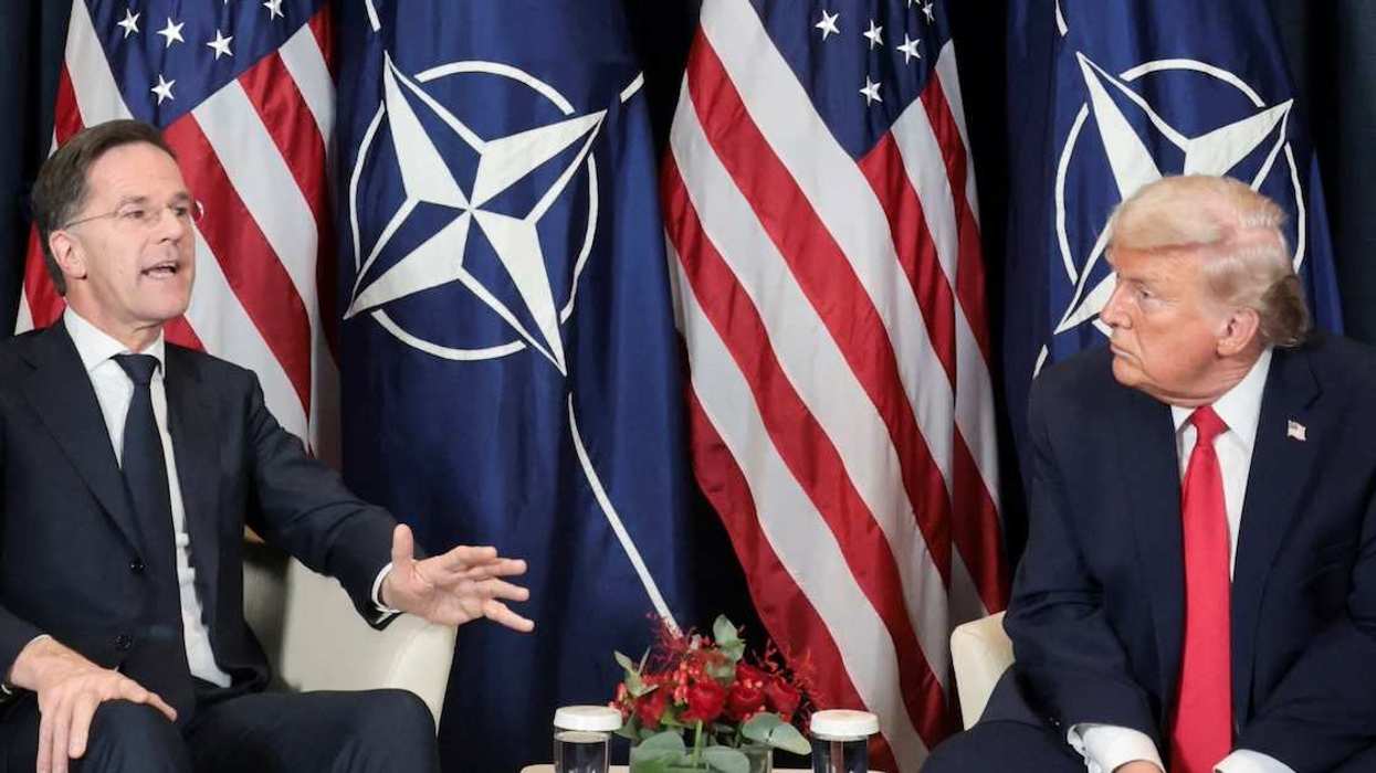 U.S. President Donald Trump holds a bilateral meeting with NATO Secretary General Mark Rutte at the World Economic Forum (WEF) in Davos, Switzerland, January 21, 2026.