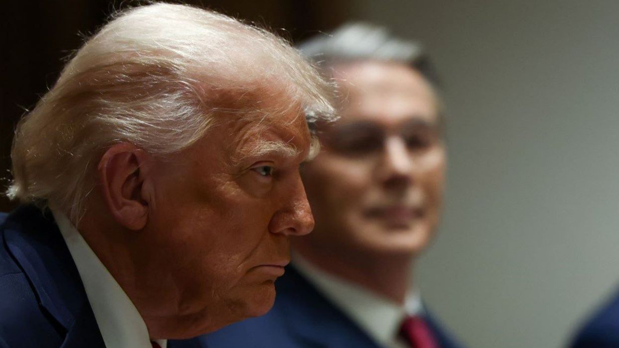 U.S. President Donald Trump meets with Italian Prime Minister Giorgia Meloni in the Cabinet Room at the White House in Washington, D.C., U.S., April 17, 2025.