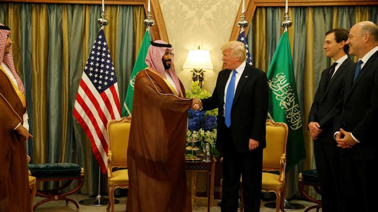 U.S. President Donald Trump meets with Saudi Arabia's Deputy Crown Prince and Minister of Defense Mohammed bin Salman (center L) at the Ritz Carlton Hotel in Riyadh, Saudi Arabia May 20, 2017.