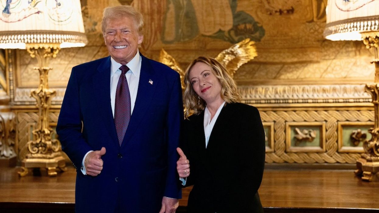 U.S. President-elect Donald Trump meets with Italian Prime Minister Giorgia Meloni at Mar-a-Lago in Palm Beach, Florida, U.S. January 4, 2025.