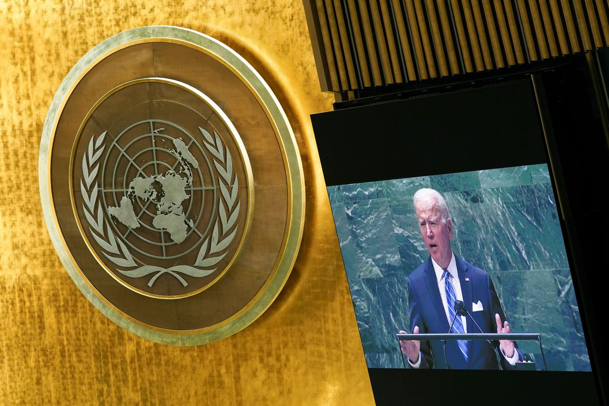 U.S. President Joe Biden addresses the 76th Session of the U.N. General Assembly in New York City, U.S., September 21, 2021