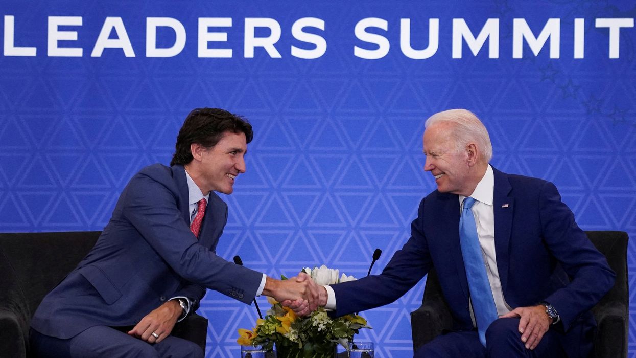 U.S. President Joe Biden and Canadian PM Justin Trudeau during a bilateral meeting at the North American Leaders' Summit in Mexico City, Mexico, January 10, 2023.