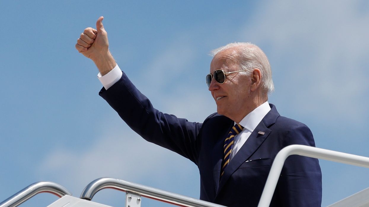 U.S. President Joe Biden boards Air Force One.