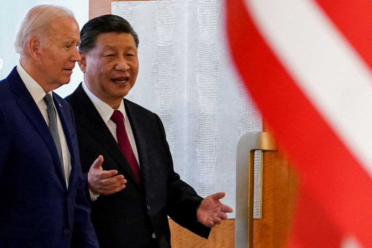 U.S. President Joe Biden meets with Chinese President Xi Jinping on the sidelines of the G20 leaders' summit in Bali, Indonesia, in November 2022. 
