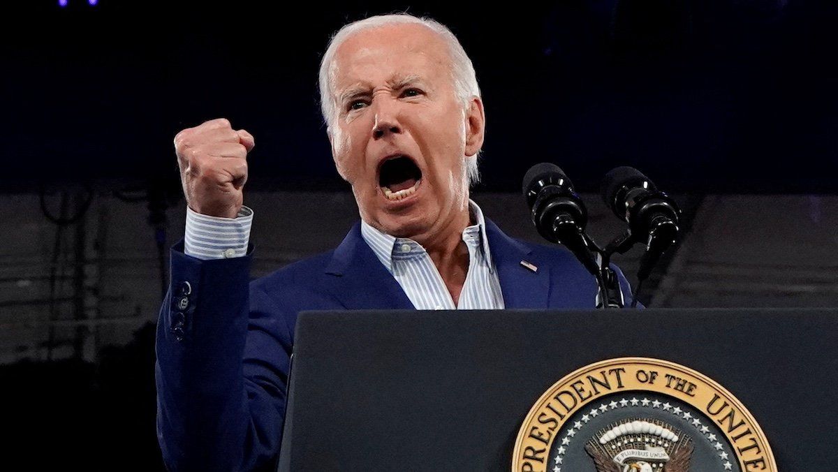 ​U.S. President Joe Biden speaks during a campaign rally in Raleigh, North Carolina, U.S., June 28, 2024. 