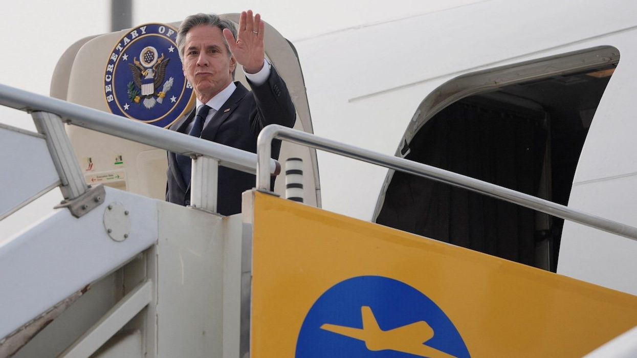 U.S. Secretary of State Antony Blinken arrives at the Beijing Capital International Airport, in Beijing, China, April 25, 2024.