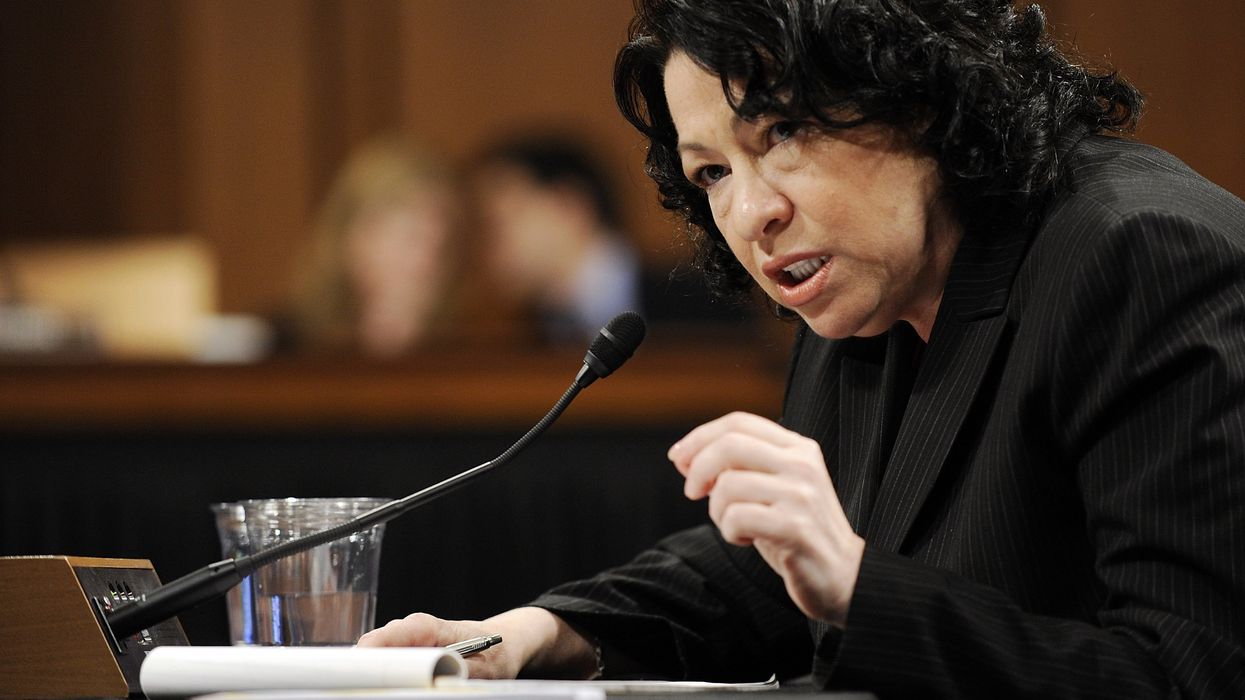 U.S. Supreme Court nominee Judge Sonia Sotomayor makes a point as she answers questions during the third day of her U.S. Senate Judiciary Committee confirmation hearings on Capitol Hill in Washington July 15, 2009.
