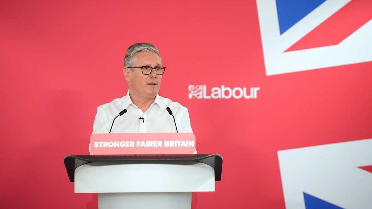 UK Prime Minister Keir Starmer giving a speech at the Coin Street Neighbourhood Centre in Waterloo, London, on May 11, 2026.
