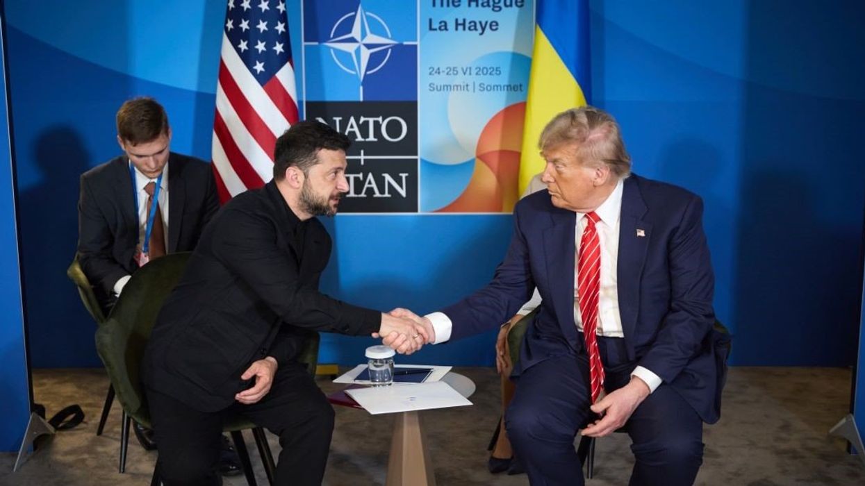 Ukraine President Volodymyr Zelenskyy meets with U.S President Trump in the Hague during the NATO Summit on Wednesday June 25, 2025.