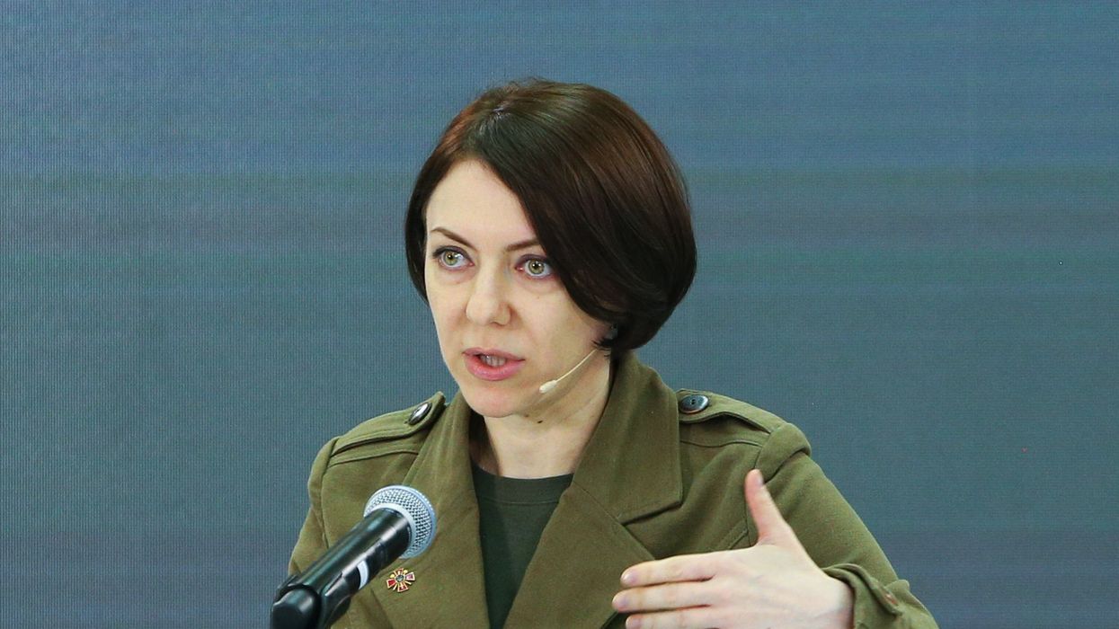 Ukraine's Deputy of Defence Minister Hanna Maliar addresses during a media briefing of the Security and Defense Forces of Ukraine in Kyiv, Ukraine on 13 April 2023, amid Russian invasion of Ukraine.