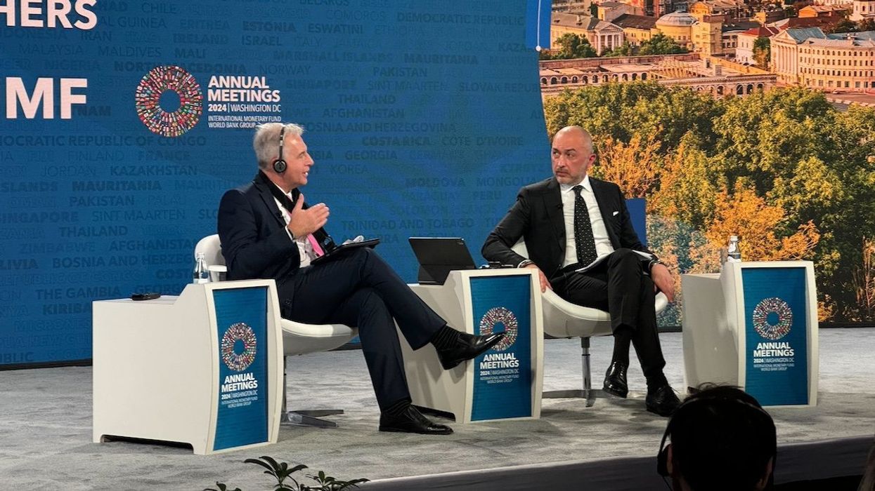 Ukrainian central bank head Andriy Pryshnyy at the 2024 IMF/World Bank Annual Meetings in Washington, DC. Oct. 23, 2024