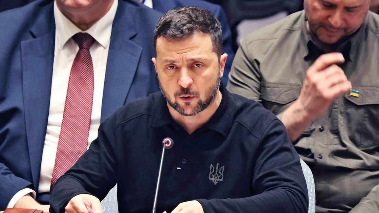 Ukrainian President Volodymyr Zelenskyy delivers a speech during United Nations Security Council at the United Nations Headquarters in New York, United Sates of America on September 24, 2024.