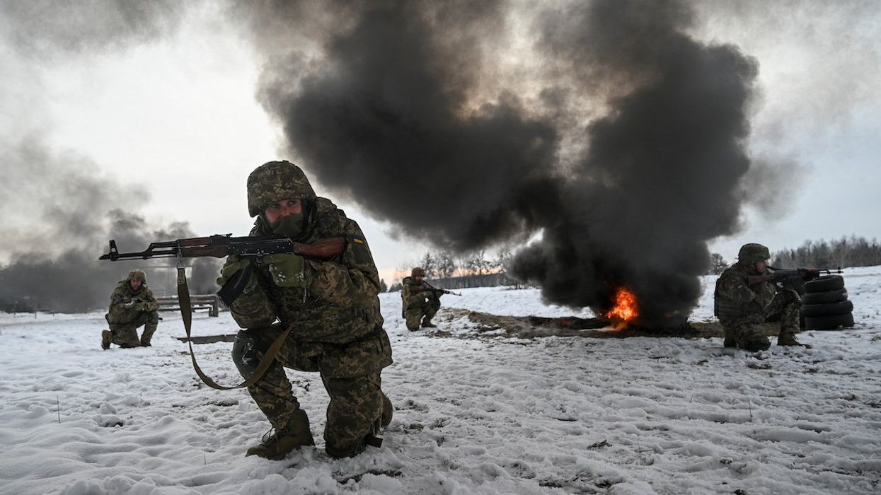 Ukrainian service members attend a military exercises during drills at a training ground, amid Russia's attack on Ukraine, in Chernihiv region, Ukraine, November 22, 2024.