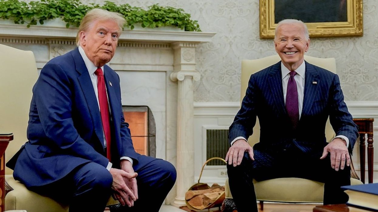United States President Joe Biden, right, and US President-elect Donald Trump during a meeting in the Oval Office of the White House in Washington, DC, US, on Wednesday, November 13, 2024.