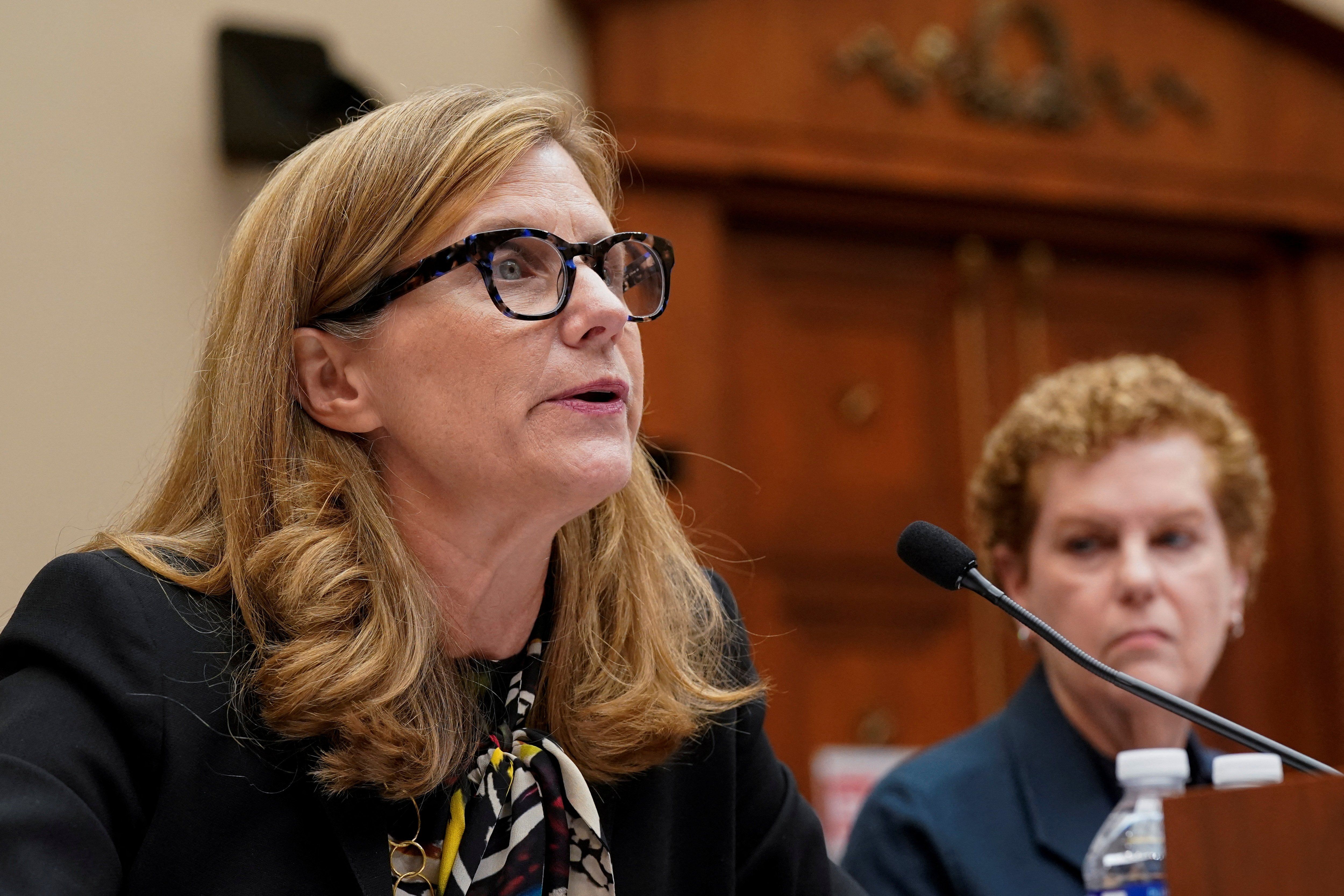 ​University of Pennsylvania President Liz Magill testifies before the House Committee on Education and the Workforce in Washington. 