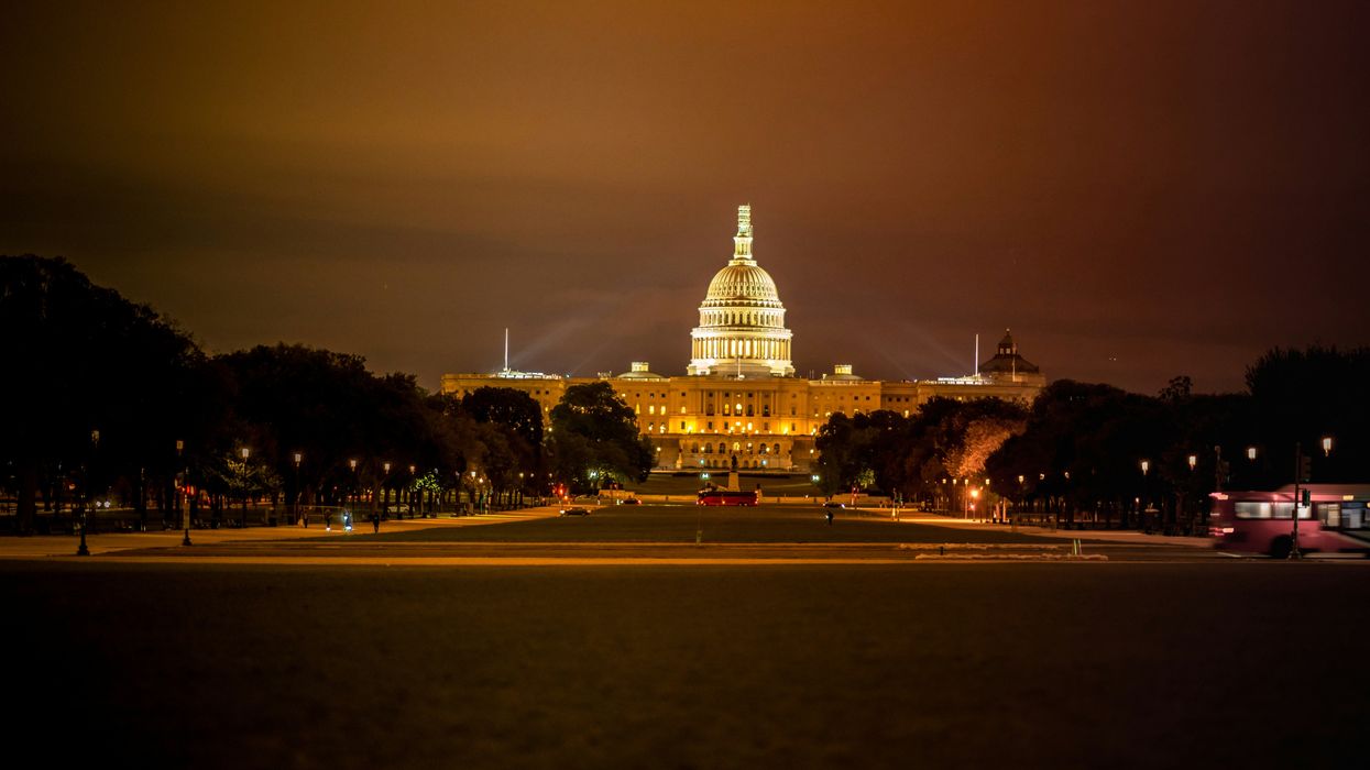 US Capitol at nighttime