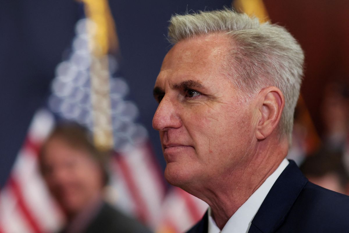 US House Minority Leader Kevin McCarthy (R-CA) arrives for leadership elections at the Capitol in Washington, DC.