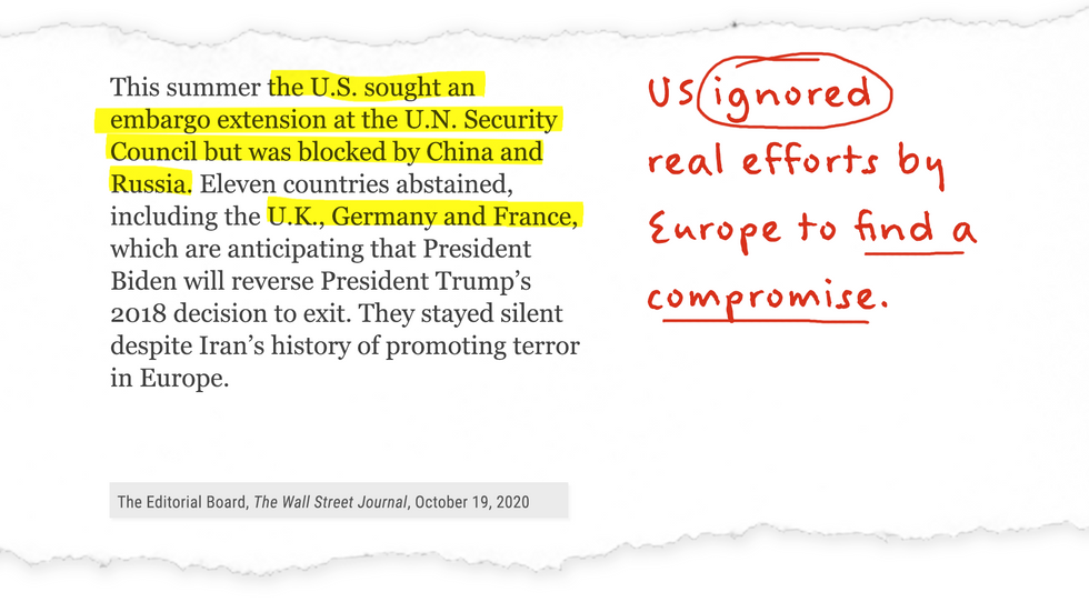 US ignored real efforts by Europe to find a compromise.