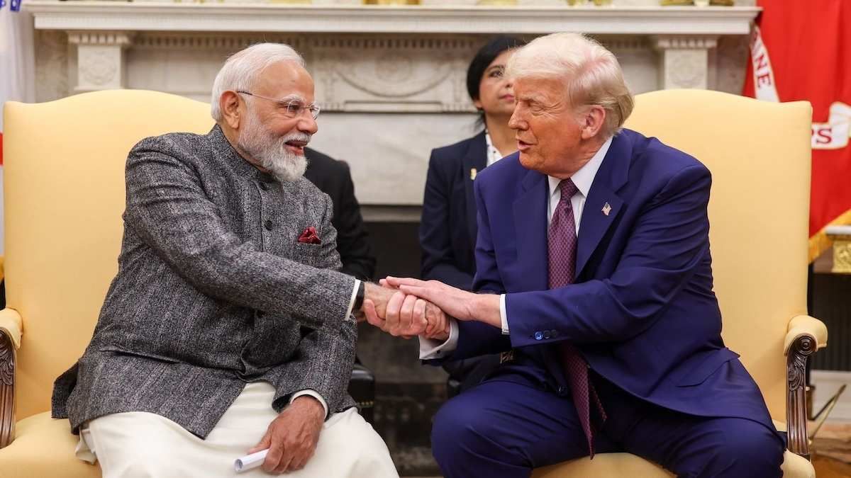 US President Donald Trump and Indian Prime Minister Narendra Modi at the White House in Washington, D.C., USA, on Feb. 13, 2025.
