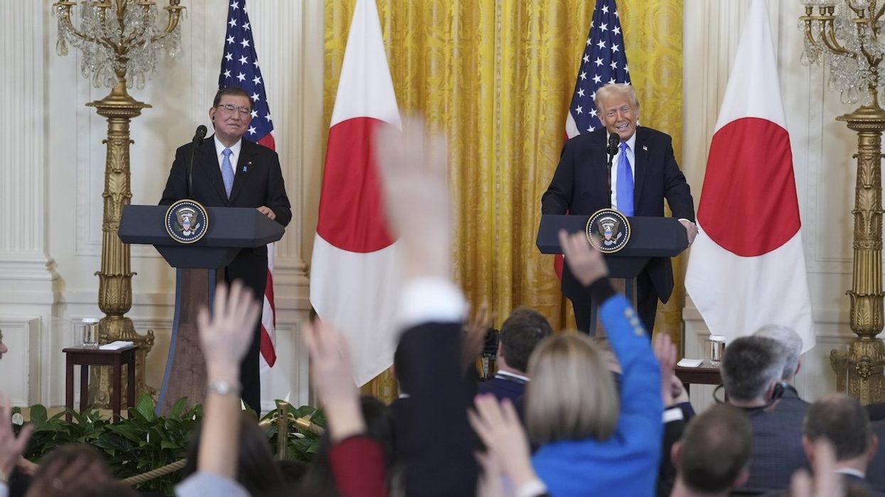 US President Donald Trump and Japanese Prime Minister Shigeru Ishiba at the White House on February 7, 2025.
