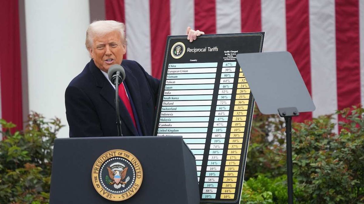 US President Donald Trump announces tariffs on US trading partners at the White House in Washington, DC, USA, on April 2, 2025.