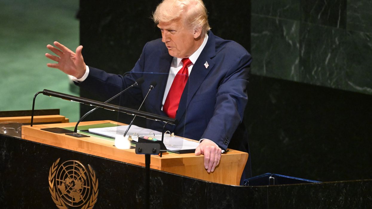 US President Donald Trump delivers his speech to the 80th session of the United Nations General Assembly at UN headquarters in New York, United States, Tuesday, September 23, 2025.