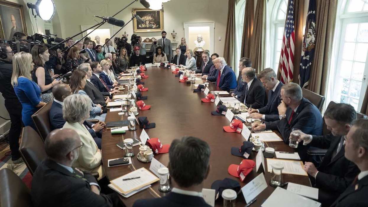 US President Donald Trump holds a Cabinet meeting at the White House in Washington, D.C., USA, on April 30, 2025.