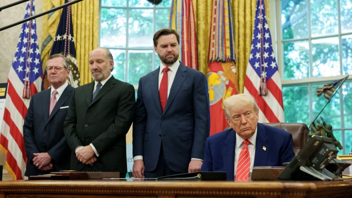 US​ President Donald Trump in the Oval Office on May 8, 2025.