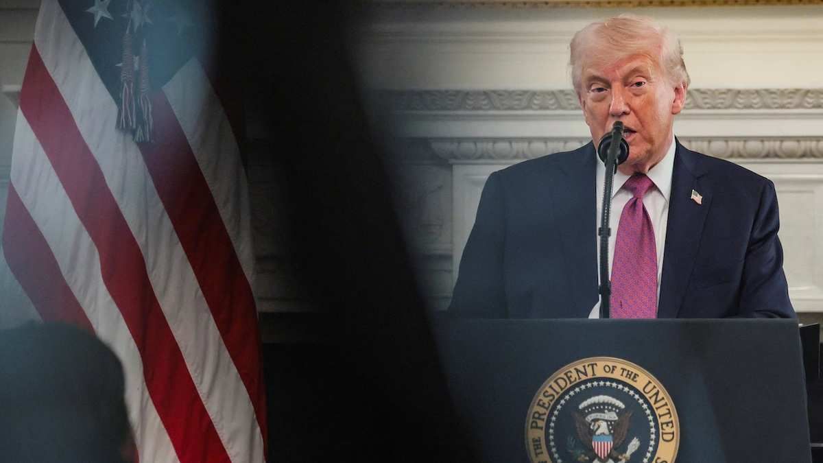 ​US President Donald Trump in the State Dining Room at the White House in Washington, D.C., USA, on April 21, 2026.