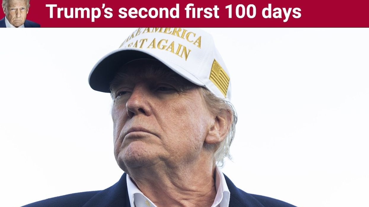 US President Donald Trump returns to the White House from his New Jersey golf club to Washington, DC, on April 27, 2024.