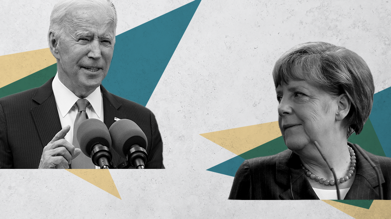 US President Joe Biden and German Chancellor Angela Merkel