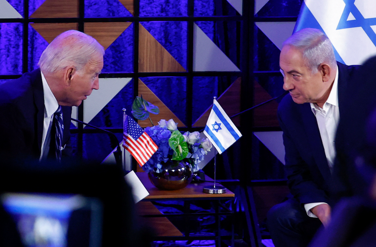 US President Joe Biden attends a meeting with Israeli Prime Minister Benjamin Netanyahu during his visit to Israel last October. 