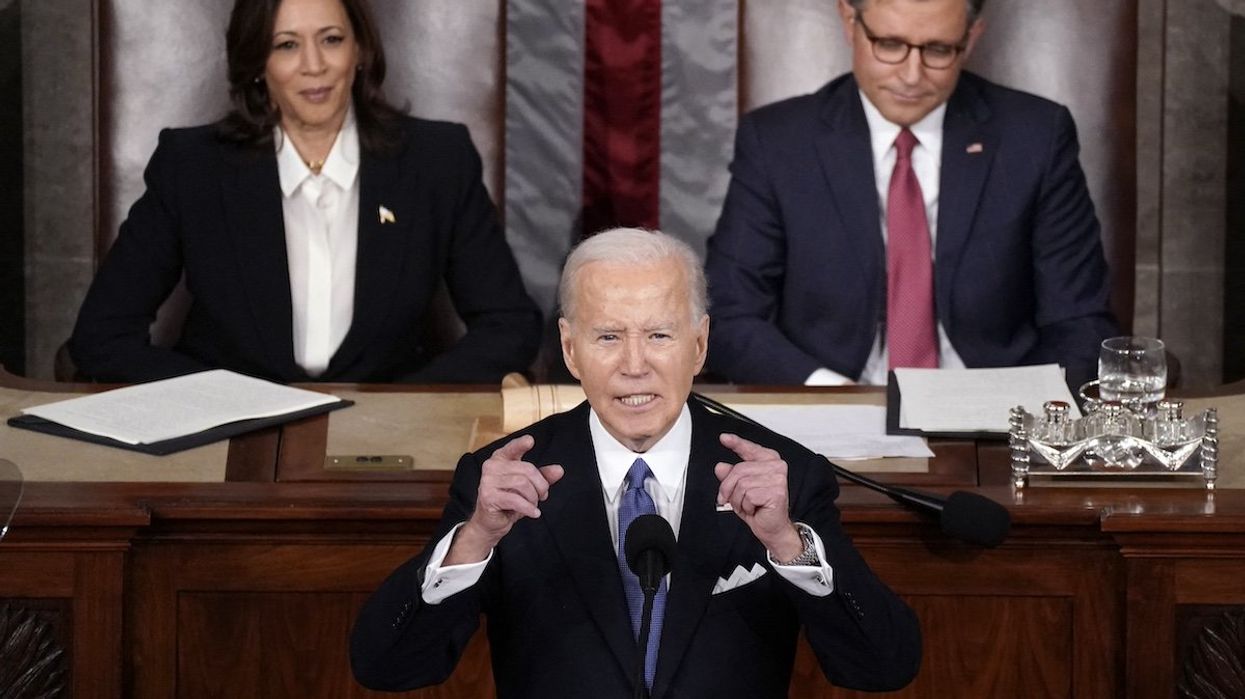 US President Joe Biden delivers the State of the Union address to a joint session of Congress in the House Chamber of the U.S. Capitol in Washington, U.S., on March 7, 2024.