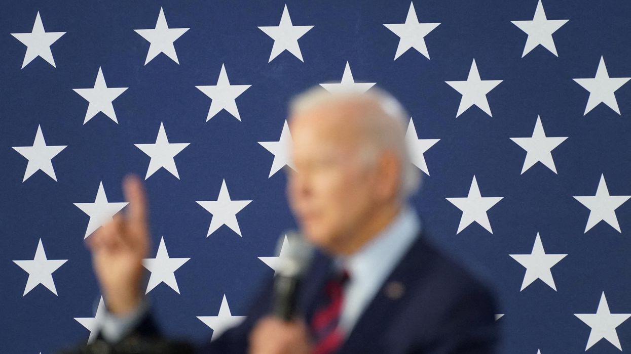 US President Joe Biden during a campaign stop ahead of the midterm elections in Hallandale Beach, Florida.