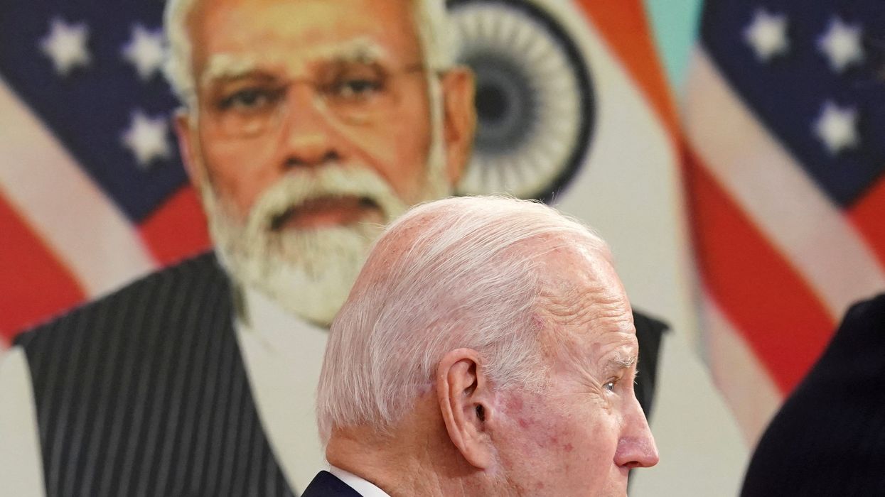 US President Joe Biden holds a virtual meeting from the White House with Indian Prime Minister Narendra Modi.
