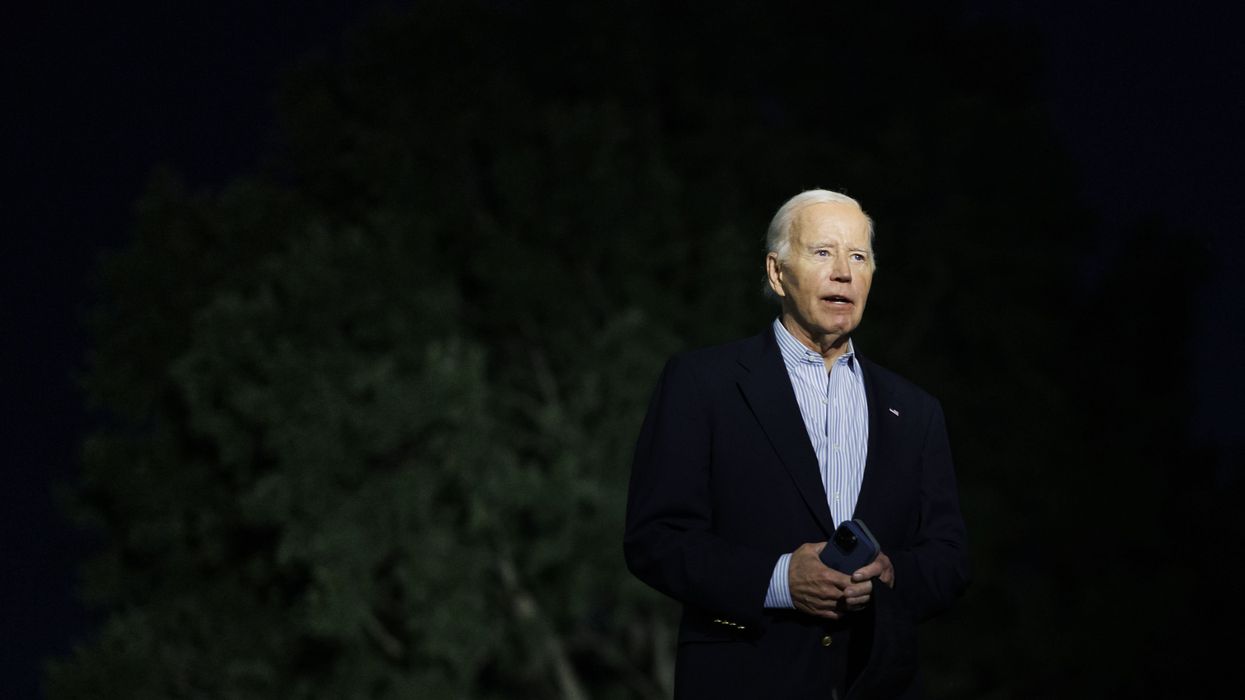 US President Joe Biden speaks to members of the media on the South Lawn of the White House after arriving on Marine One in Washington, DC, US, on Monday, Sept. 2, 2024.