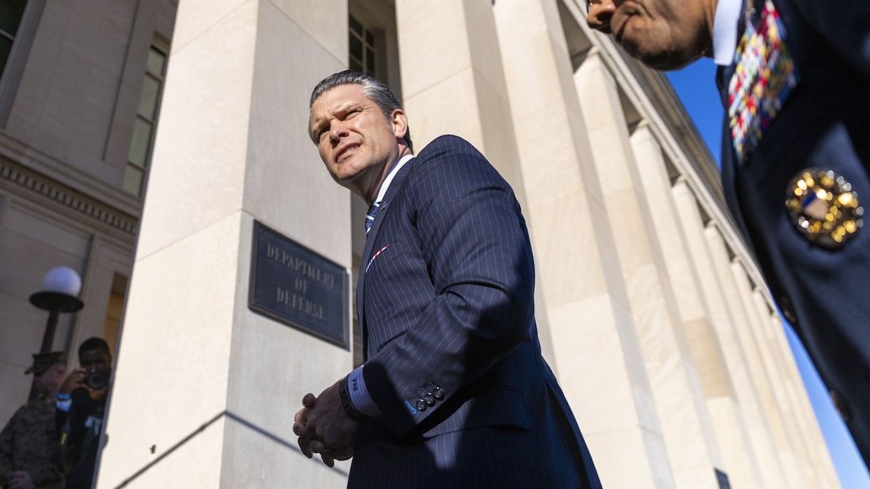 US Secretary of Defense Pete Hegseth arrives for his first official day at the Pentagon in Arlington, on Jan. 27, 2025.