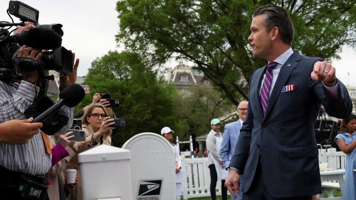 ​US Secretary of Defense Pete Hegseth at the annual White House Easter Egg Roll event in Washington, D.C., USA, on April 21, 2025.