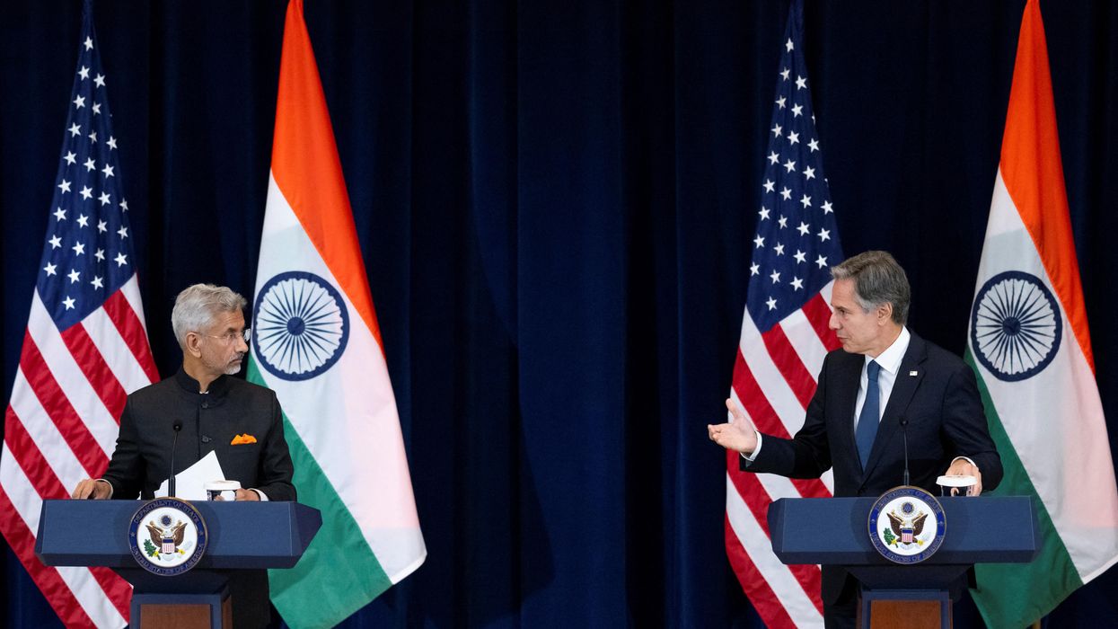 US Secretary of State Antony Blinken and India's Foreign Minister Subrahmanyam Jaishankar hold a news conference in Washington, DC.