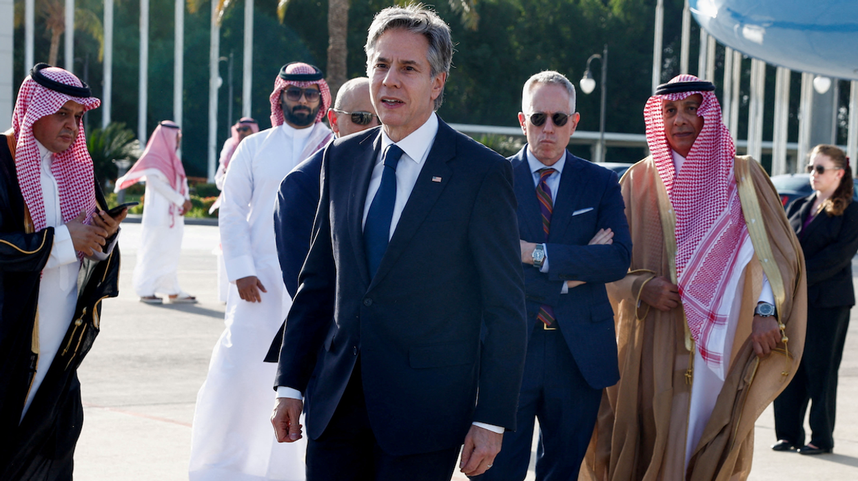 US Secretary of State Antony Blinken arrives in Jeddah, Saudi Arabia, on March 20, 2024, for renewed cease-fire talks.