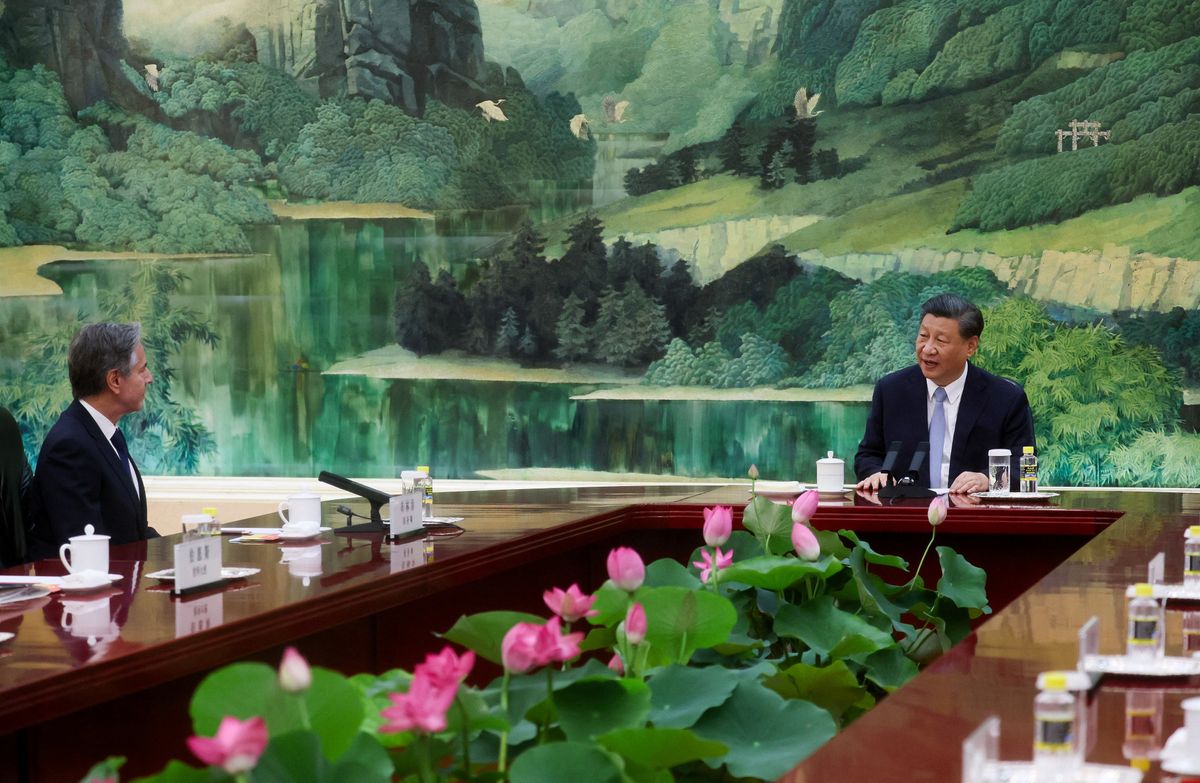 US Secretary of State Antony Blinken meets Chinese President Xi Jinping in the Great Hall of the People in Beijing.