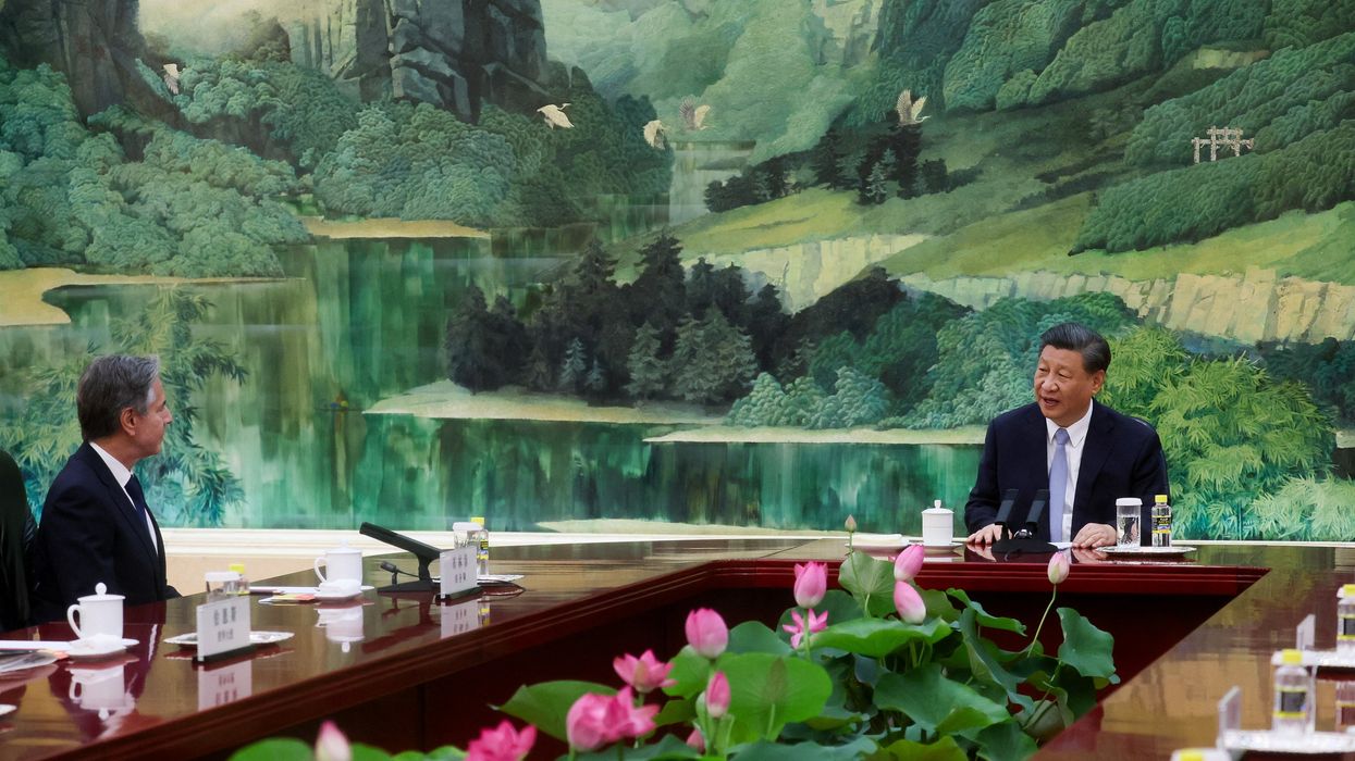 US Secretary of State Antony Blinken meets Chinese President Xi Jinping in the Great Hall of the People in Beijing.