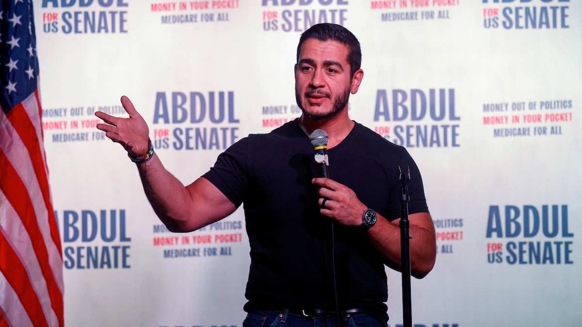 US Senate candidate Abdul El-Sayed (D-MI) speaks during a campaign rally