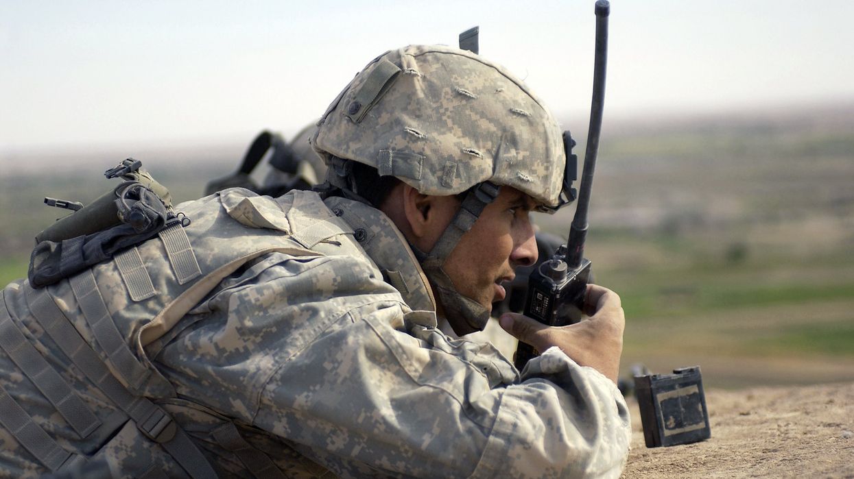 US soldier calls in information during operation in western Iraq