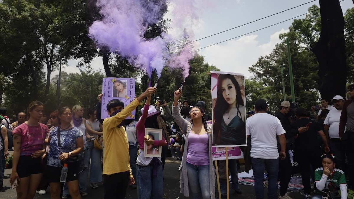 ​Various groups march to highlight the issue of missing persons, in Mexico City, Mexico, on June 11, 2026.