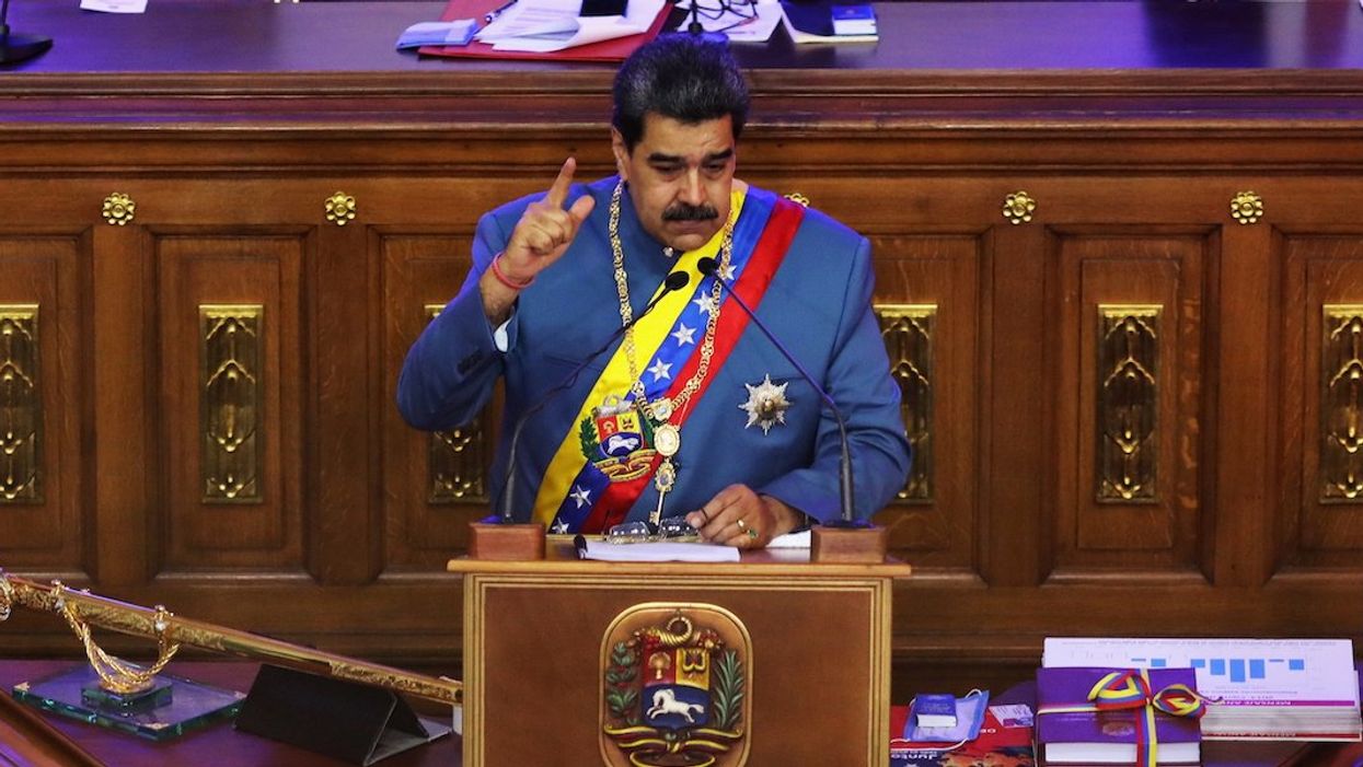 Venezuela's President Nicolas Maduro delivers his annual state of the nation speech during a special session of the National Constituent Assembly, in Caracas, Venezuela January 12, 2021.